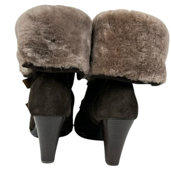 Sofft Skagen Leather Shearling Heeled Boots Brown Size 8.5 - Picture 5 of 8